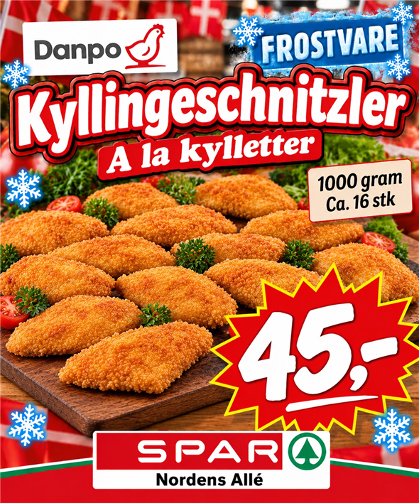 Kyllingeschnitzler 1000 gram